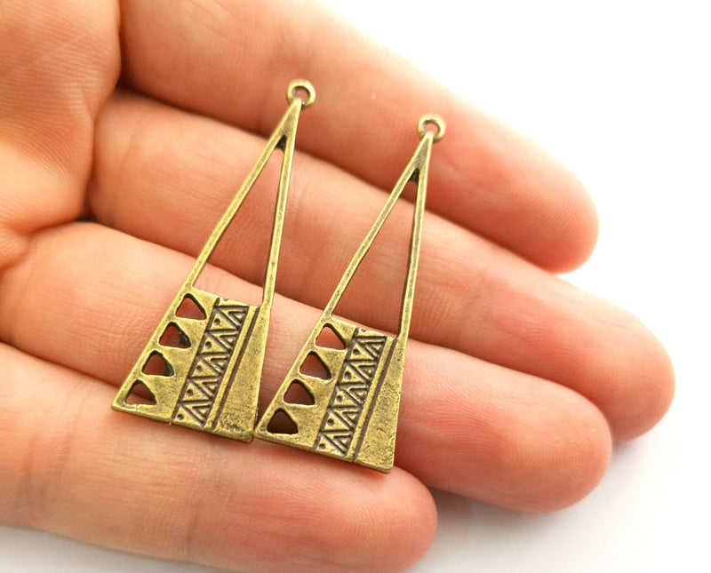 2 Antique Bronze Charms Antique Bronze Plated Charms (48x17mm)  G18555