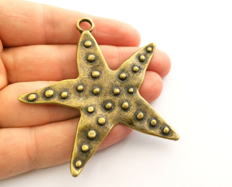 Antique Bronze Starfish Charms Antique Bronze Plated Charms (72x68mm) G18556