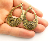 2 Antique Bronze Charms Antique Bronze Plated Charms (53x29mm)  G18557