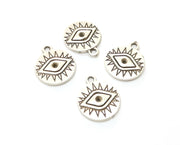 10 Silver Eye Charms Antique Silver Plated Charms (18x15mm) G19170