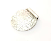 Silver Curved Pendant Antique Silver Plated Pendant (38x36mm)  G19179
