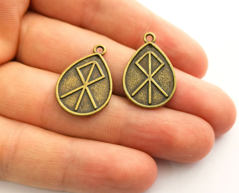 5 Antique Bronze Charms Antique Bronze Plated Charms (26x18mm)  G18569