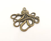 2 Octopus Charms Antique Bronze Plated Charms (54x56mm)  G18573