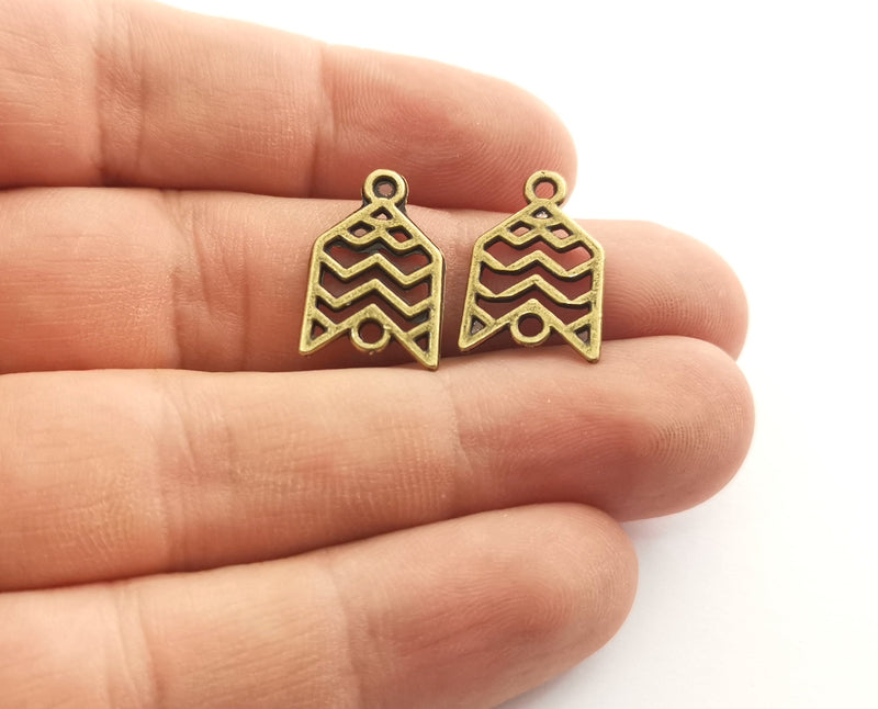 10 Antique Bronze Charms Connector Antique Bronze Plated Charms (19x13mm)  G18574