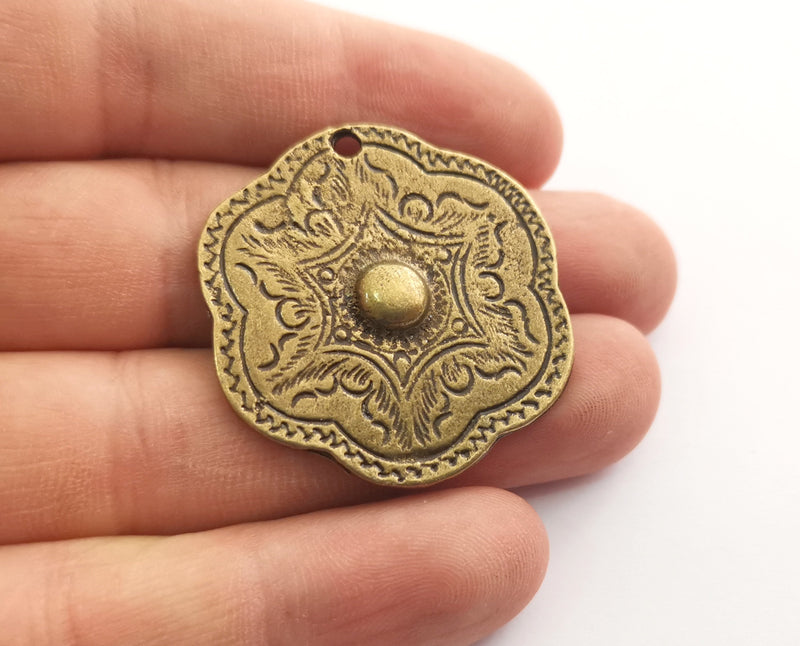 2 Antique Bronze Charms Antique Bronze Plated Charms (36x35mm)  G18576