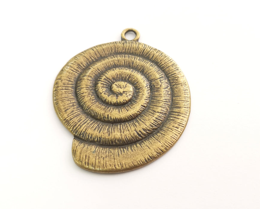 Antique Bronze Ammonite Charms Antique Bronze Plated Charms (59x47mm)  G18577