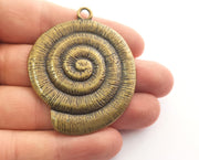 Antique Bronze Ammonite Charms Antique Bronze Plated Charms (59x47mm)  G18577