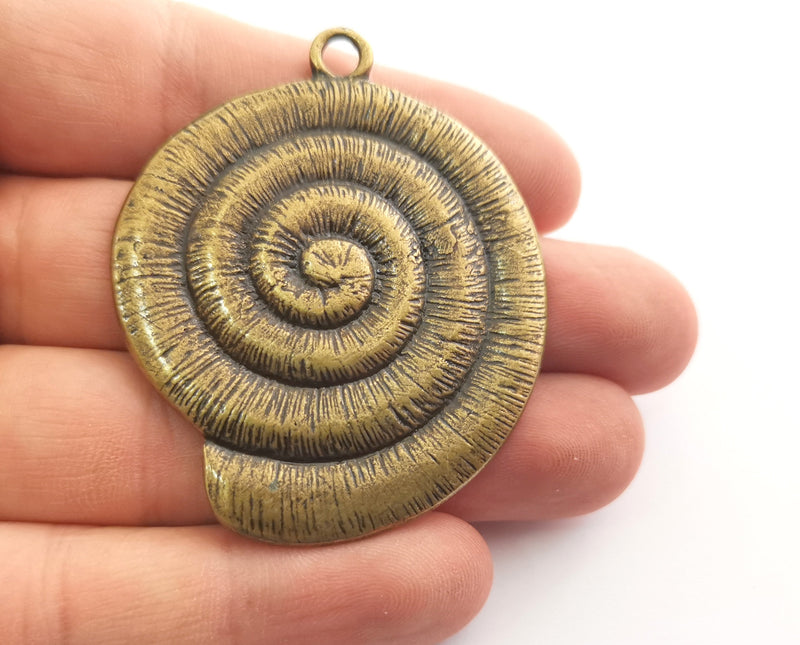 Antique Bronze Ammonite Charms Antique Bronze Plated Charms (59x47mm)  G18577