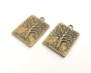 2 Antique Bronze Tree Charms Antique Bronze Plated Charms (31x22mm)  G18578