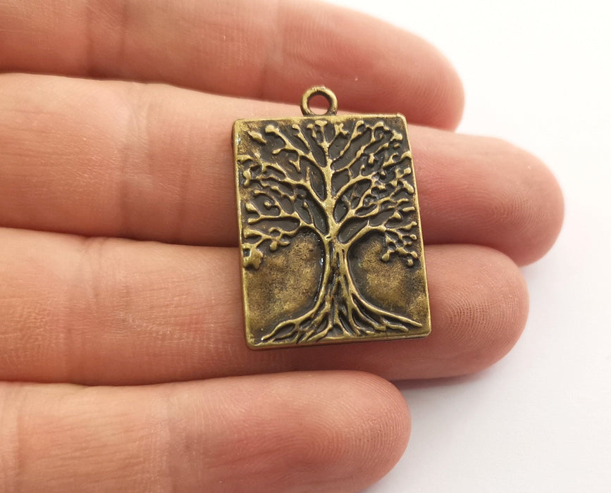 2 Antique Bronze Tree Charms Antique Bronze Plated Charms (31x22mm)  G18578