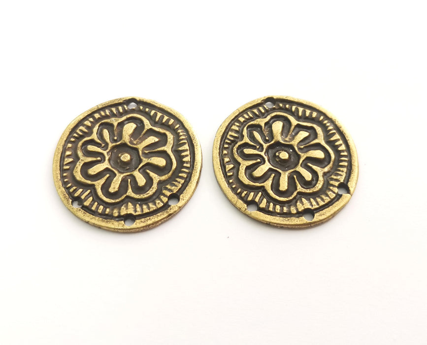 2 Antique Bronze Charms Connector Antique Bronze Plated Charms (30mm)  G18579