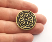 2 Antique Bronze Charms Connector Antique Bronze Plated Charms (30mm)  G18579