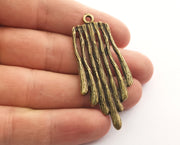 2 Antique Bronze Stalactites Charms Antique Bronze Plated Charms (57x25mm) G18580