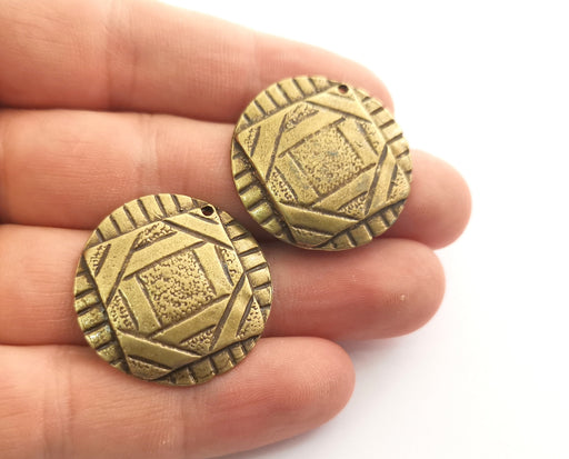 2 Antique Bronze Charms Antique Bronze Plated Charms (30mm)  G18581