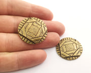 2 Antique Bronze Charms Antique Bronze Plated Charms (30mm)  G18581
