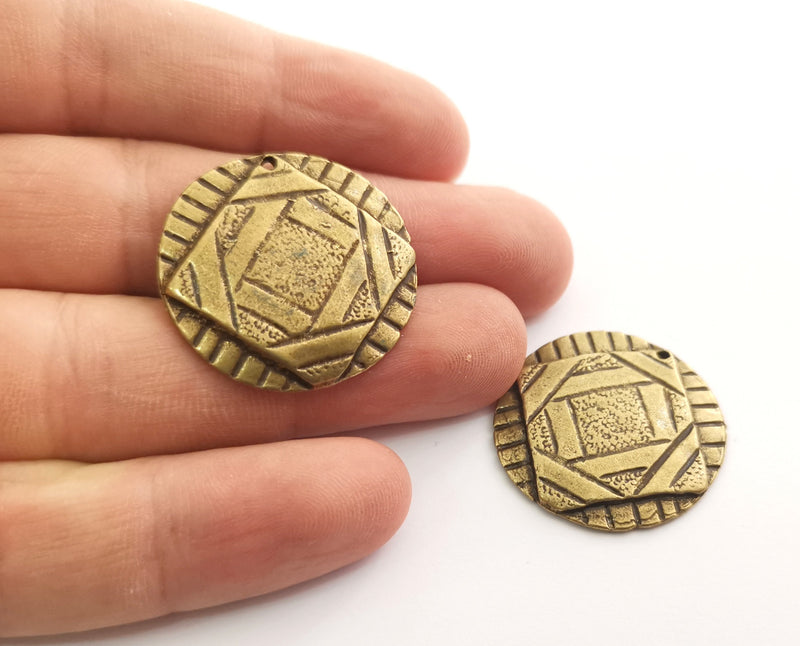 2 Antique Bronze Charms Antique Bronze Plated Charms (30mm)  G18581
