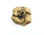 2 Rose Charms Antique Bronze Plated Charms (38x35mm)  G18582