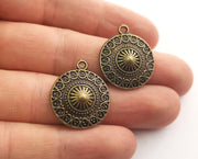 4 Antique Bronze Charms Antique Bronze Plated Charms (25x21mm)  G18587