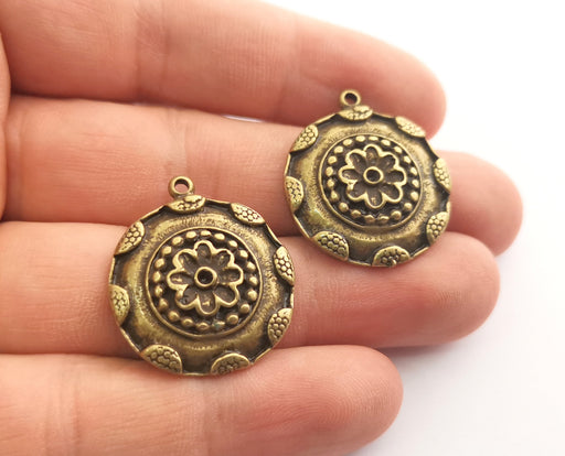 2 Antique Bronze Charms Antique Bronze Plated Charms (25mm)  G18591