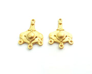 4 Gold Charm Connector Gold Plated Charm (25x18mm) G18592