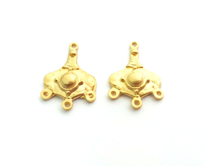 4 Gold Charm Connector Gold Plated Charm (25x18mm) G18592