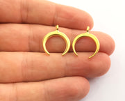 10 Crescent Charm Gold Moon Charm Gold Plated Charms  (20x17mm)  G18595