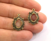 6 Antique Bronze Charms Antique Bronze Plated Charms (23x16mm)  G18605