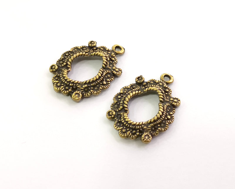 6 Antique Bronze Charms Antique Bronze Plated Charms (23x16mm)  G18605