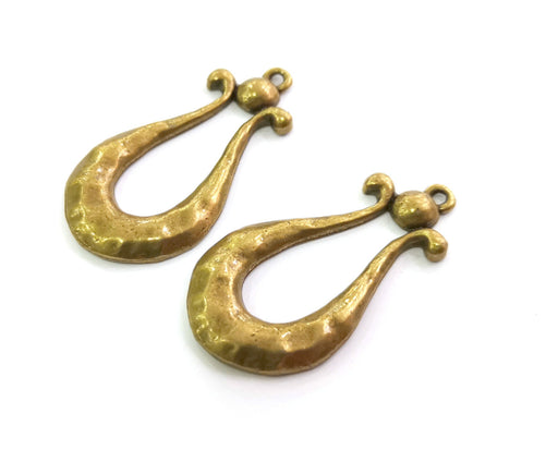 2 Antique Bronze Charms Antique Bronze Plated Charms (47x24mm) G18612