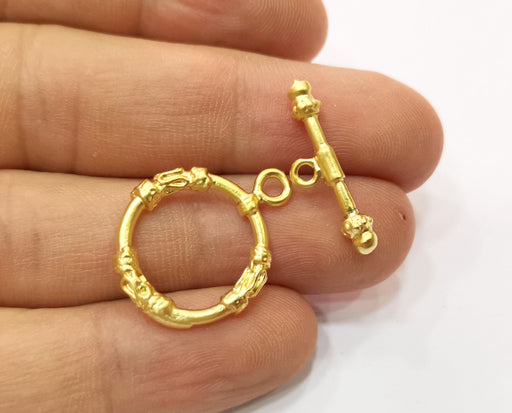 Toggle Clasps 2 sets Gold Plated Toggle Clasp Findings 25x20mm+25x7mm  G19189