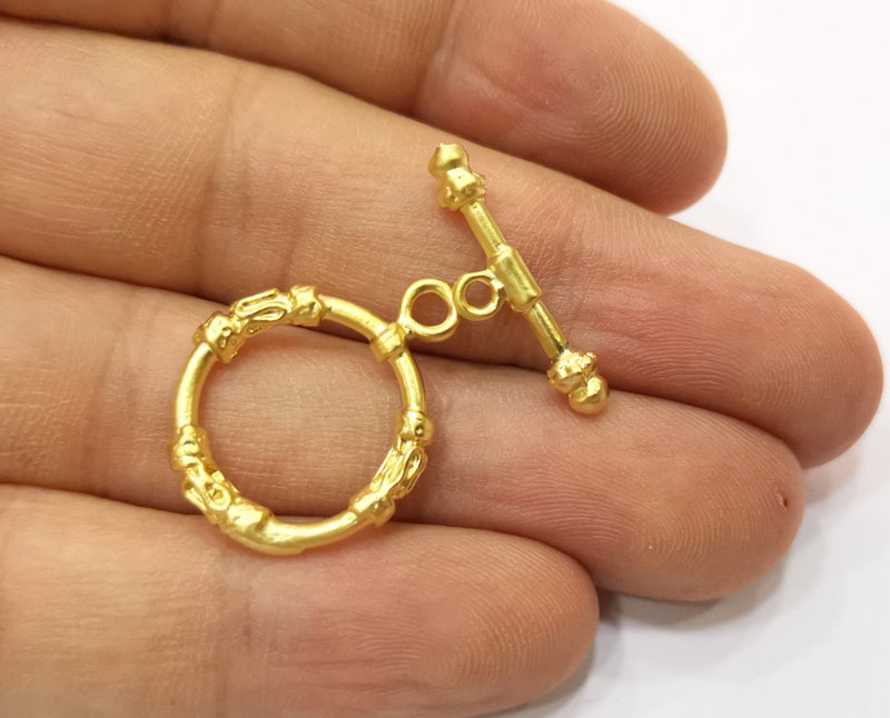 Toggle Clasps 2 sets Gold Plated Toggle Clasp Findings 25x20mm+25x7mm  G19189