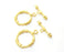 Toggle Clasps 2 sets Gold Plated Toggle Clasp Findings 25x20mm+25x7mm  G19189