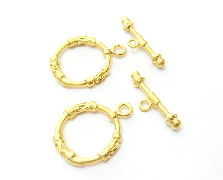 Toggle Clasps 2 sets Gold Plated Toggle Clasp Findings 25x20mm+25x7mm  G19189