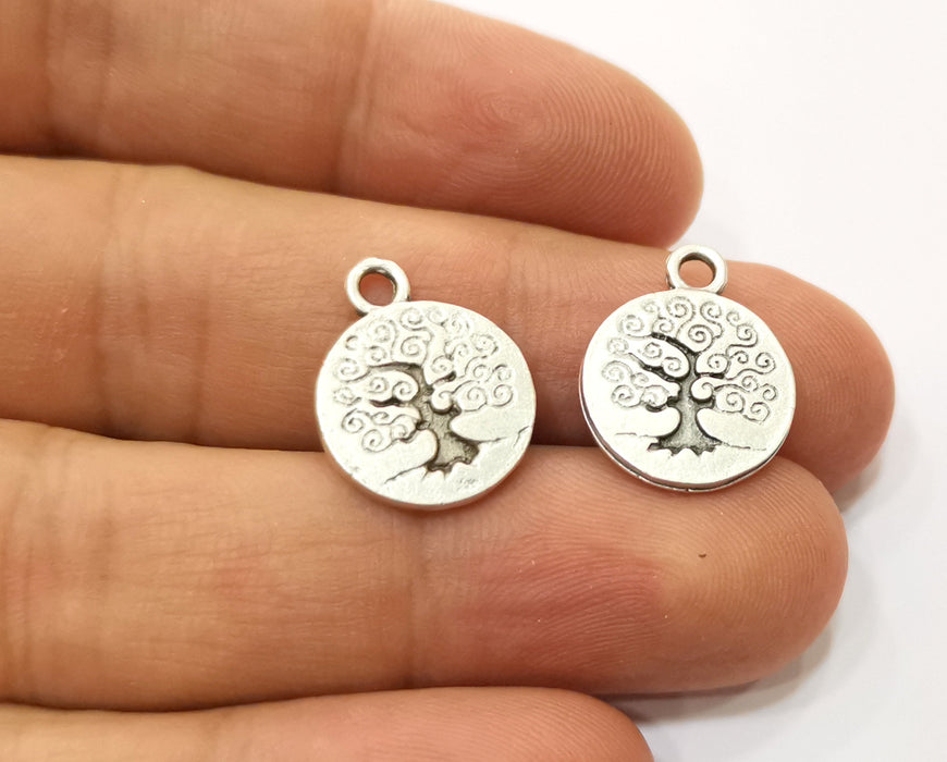 10 Tree Charms Antique Silver Plated Charms (19x15mm)  G19199