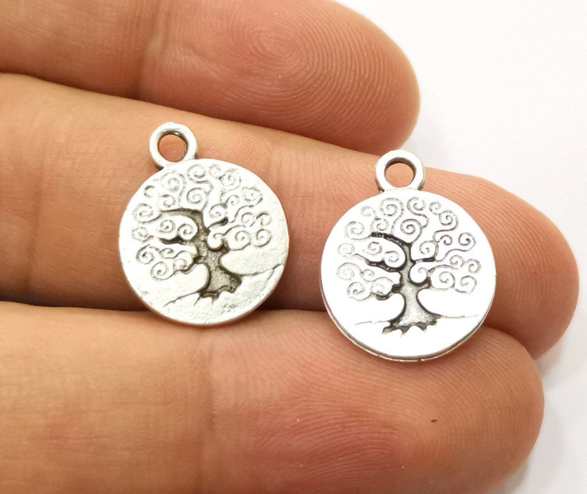 10 Tree Charms Antique Silver Plated Charms (19x15mm)  G19199