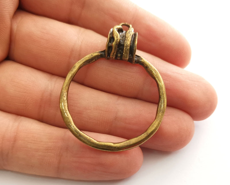 2 Antique Bronze Charms Antique Bronze Plated Charms (48x36mm)  G18620