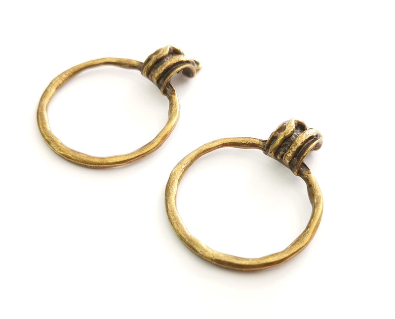 2 Antique Bronze Charms Antique Bronze Plated Charms (48x36mm)  G18620