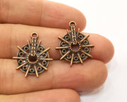 10 Copper Charms Antique Copper Plated Charms (25x20mm)  G19216