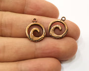 10 Wave Charms Antique Copper Plated Charms (17x14mm)  G19222