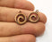 10 Wave Charms Antique Copper Plated Charms (17x14mm)  G19222
