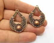 2 Copper Charms Antique Copper Plated Charms (42x28mm)  G19223