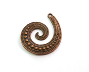 2 Octopus Arm Charms Antique Copper Plated Charms  (44x34mm)  G18630