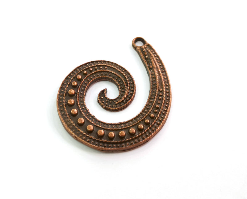 2 Octopus Arm Charms Antique Copper Plated Charms  (44x34mm)  G18630