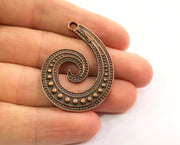 2 Octopus Arm Charms Antique Copper Plated Charms  (44x34mm)  G18630