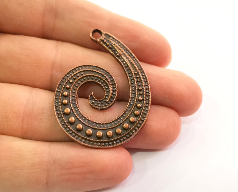 2 Octopus Arm Charms Antique Copper Plated Charms  (44x34mm)  G18630