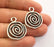 4 Spiral Charms Antique Silver Plated Charms (28x23mm)  G18597