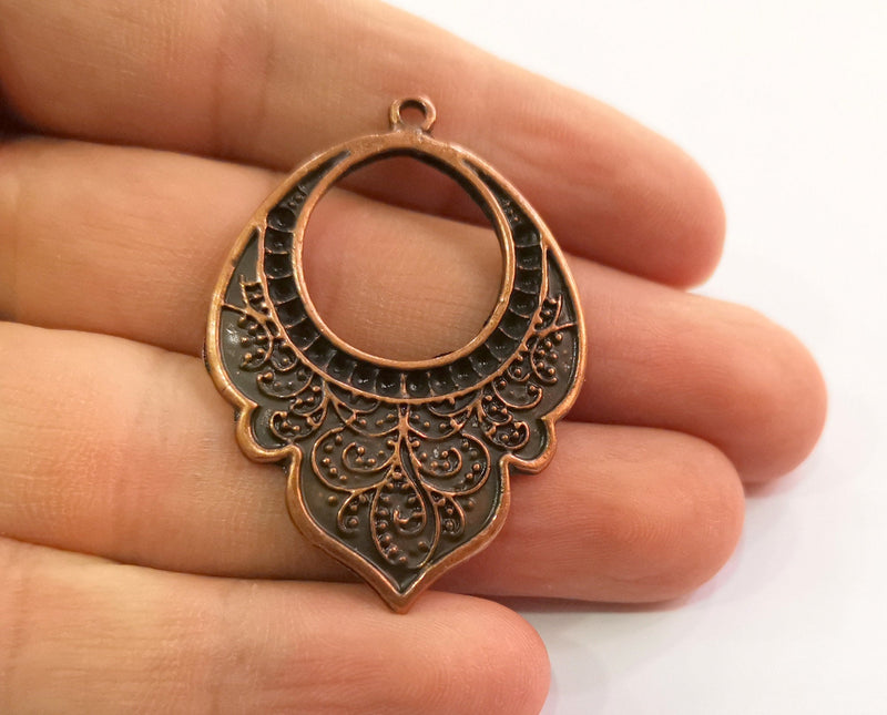 2 Copper Charms Antique Copper Plated Charms (47x33mm)  G18631