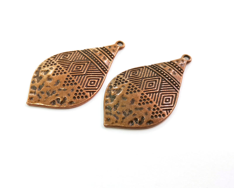 2 Copper Charms Antique Copper Plated Charms (44x23mm)  G18632