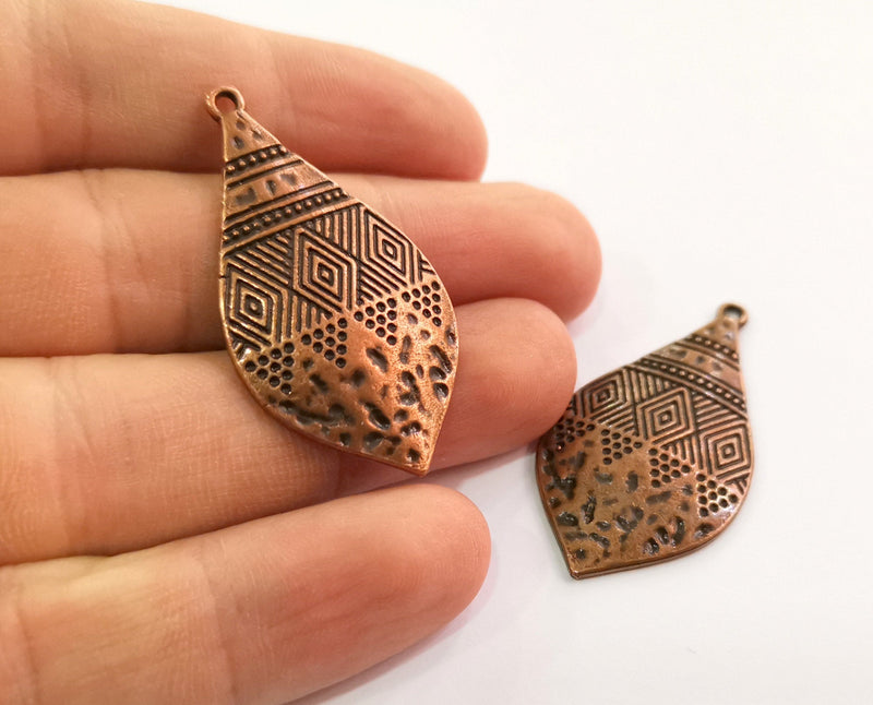 2 Copper Charms Antique Copper Plated Charms (44x23mm)  G18632