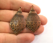 2 Copper Charms Antique Copper Plated Charms (44x23mm)  G18632